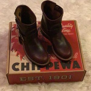 Chippewa womens Cordovan Motorcycle boots 7 new